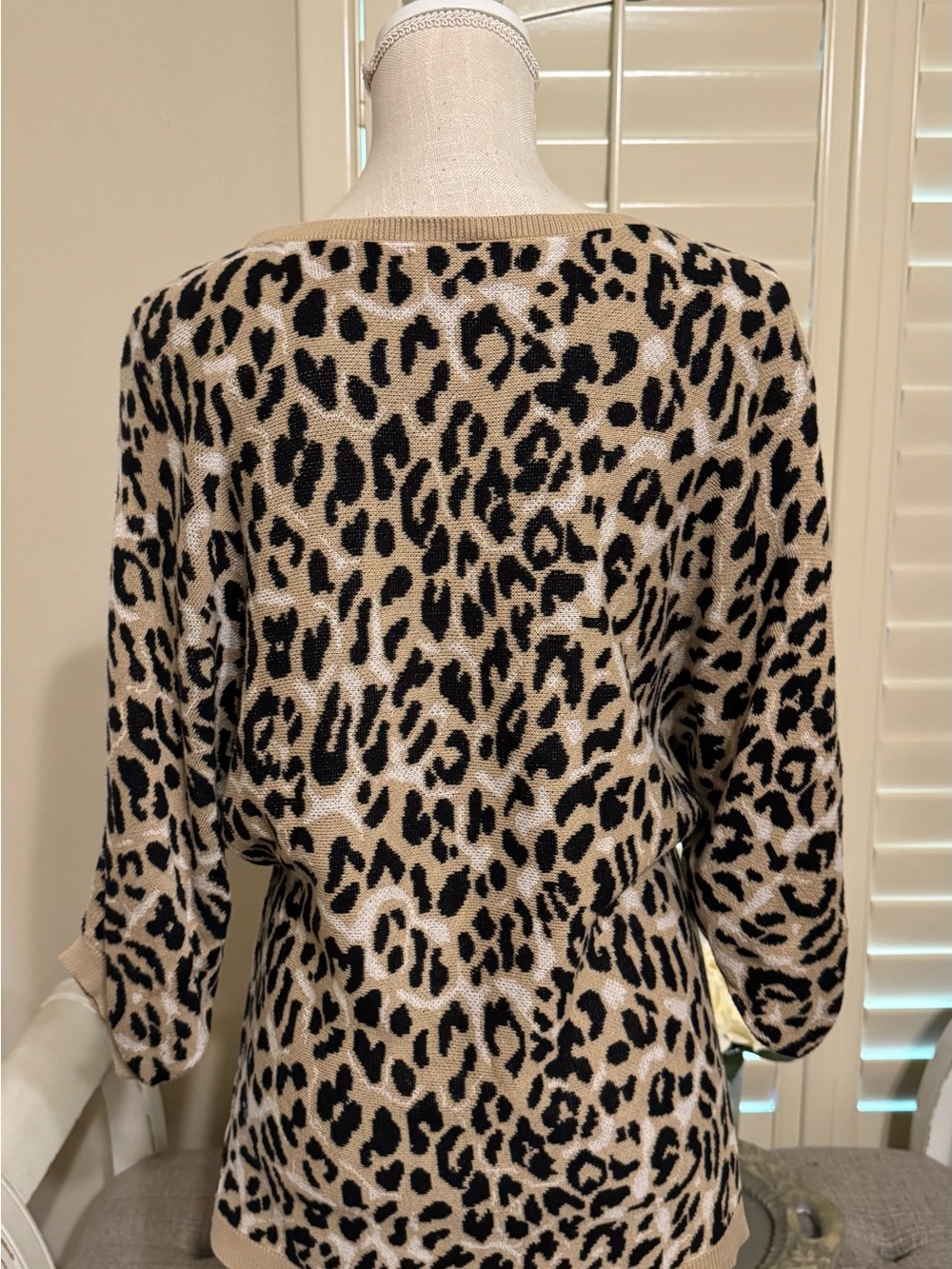 New York and Company Leopard Print Dolman Sleeve Sweater - Picture 5 of 8